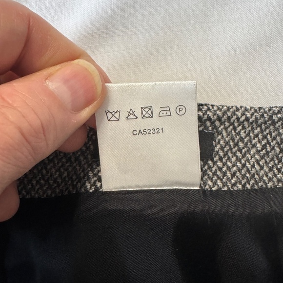 LeComte Women's 12 Wool/Silk Midi Skirt Lace Trim Gray/Black Flare Lined - Picture 6 of 12